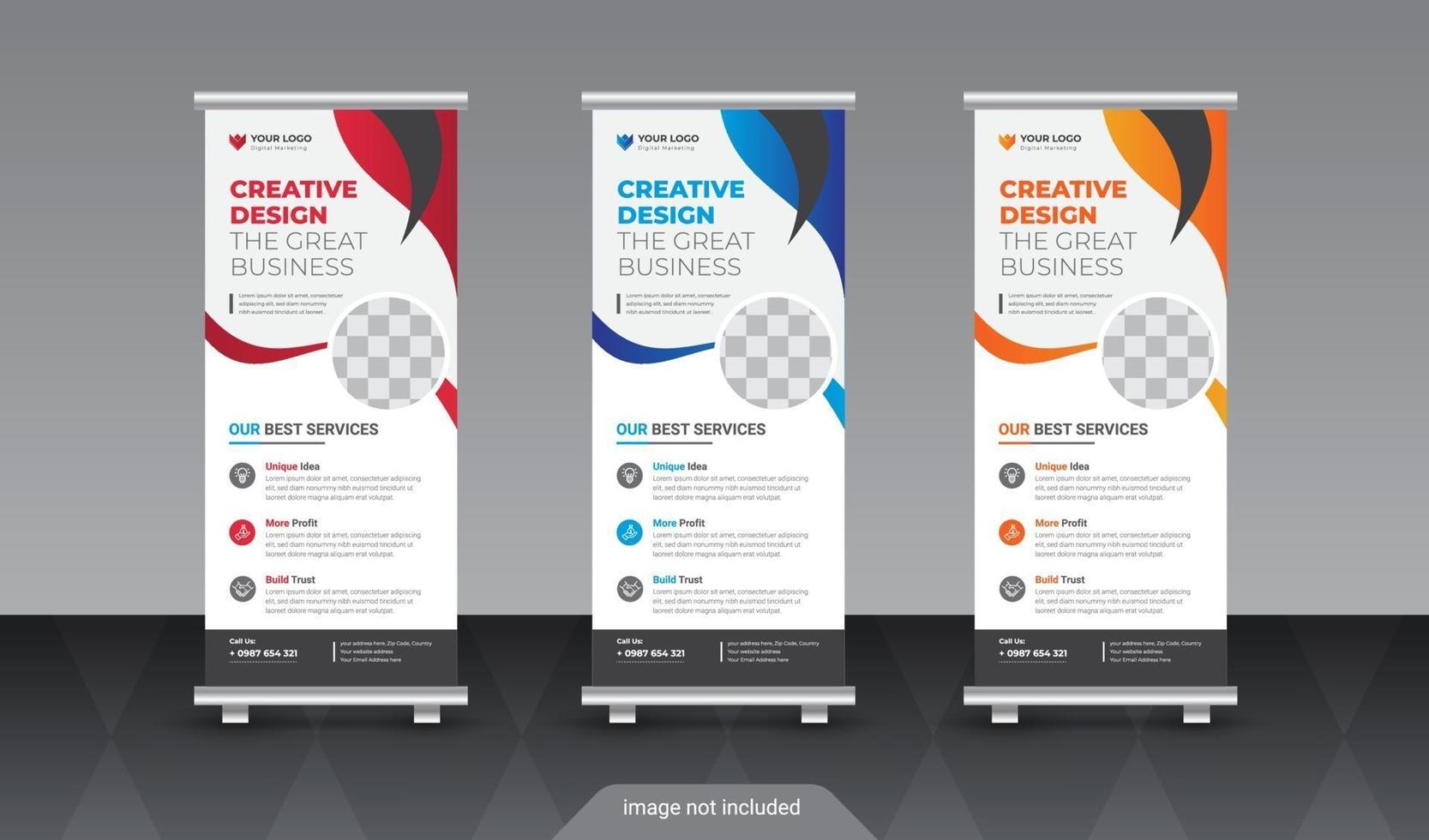 Business rollup banners for marketing vector