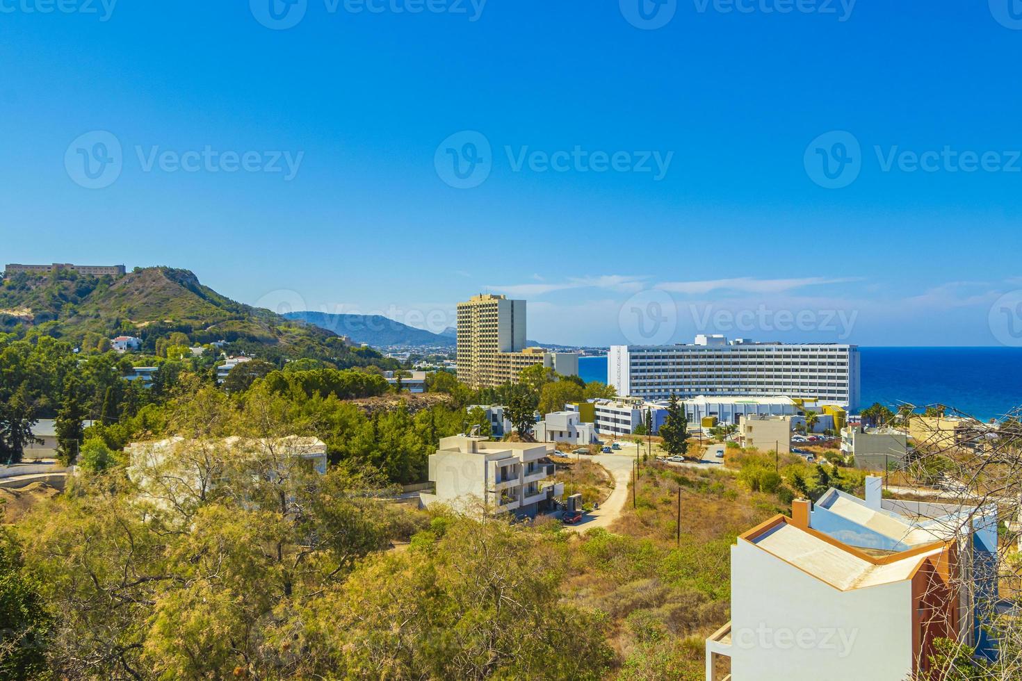 View over Ixia and Ialysos on Rhodes, Greece photo