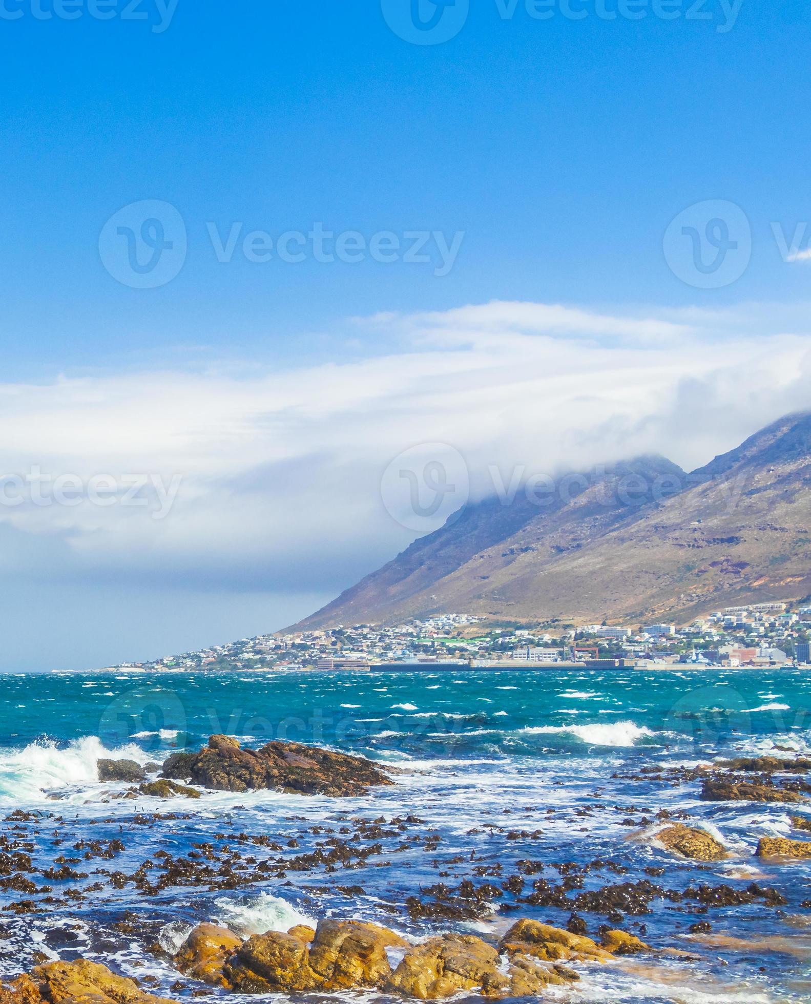 Rocky coastal landscape at False Bay, Cape Town, South Africa photo