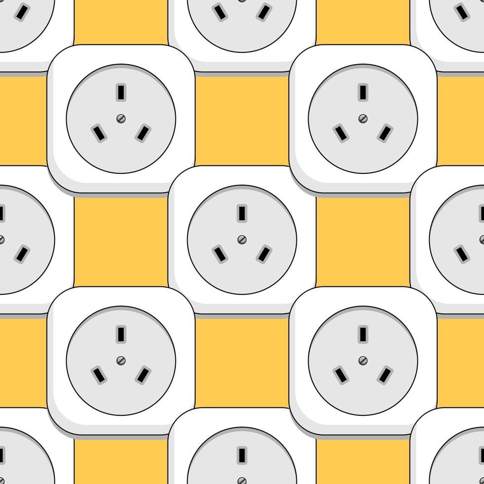 electrical outlet seamless pattern colored vector