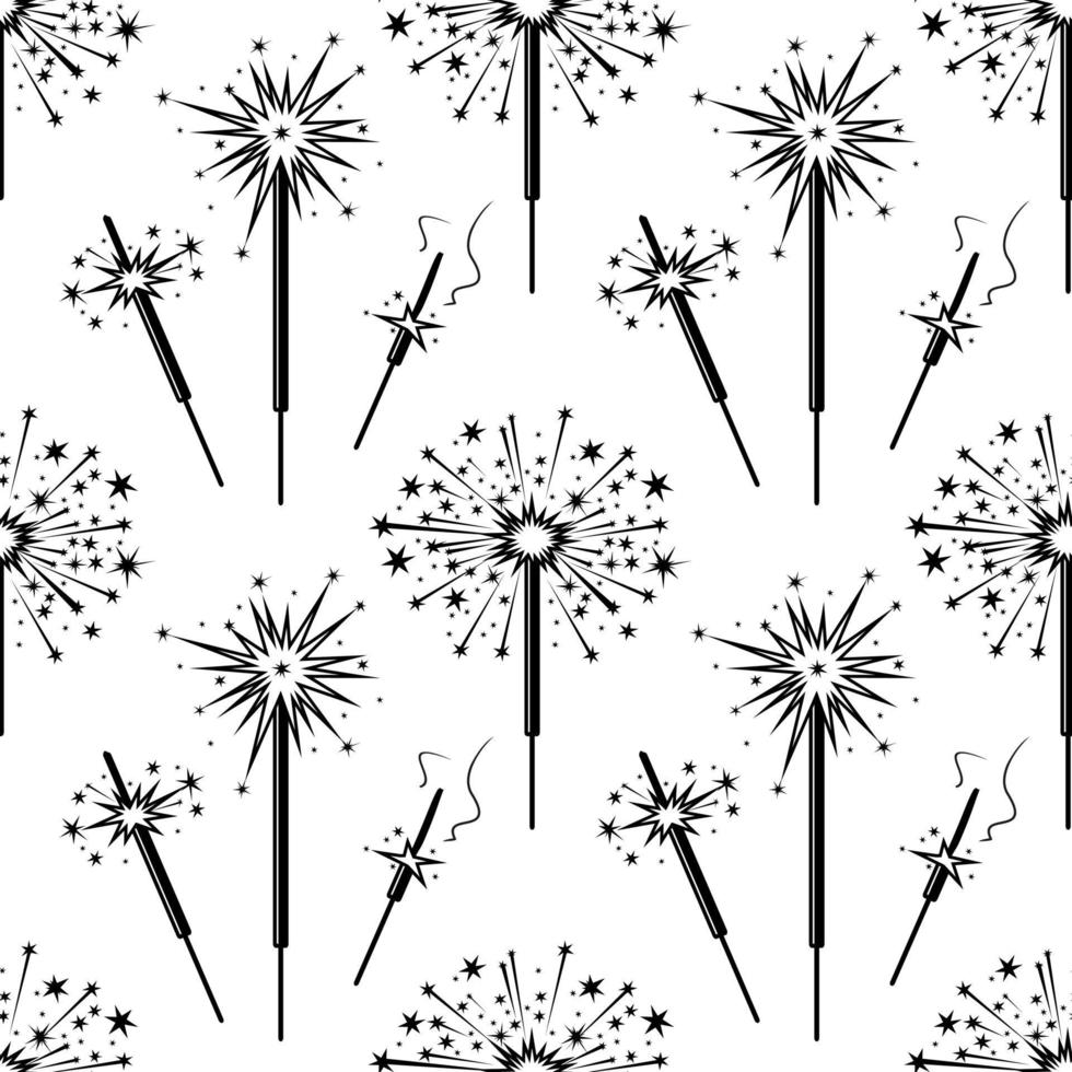 sparkler seamless background for holiday vector