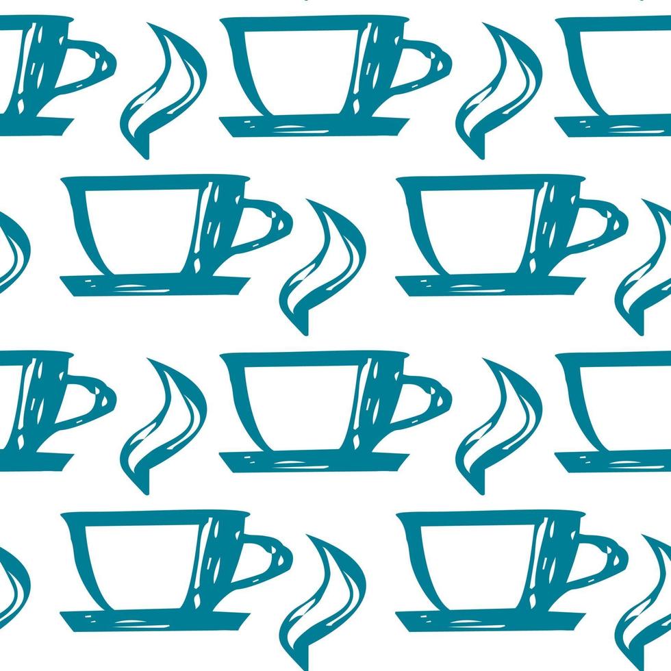 coffee cup seamless pattern drink tea vector