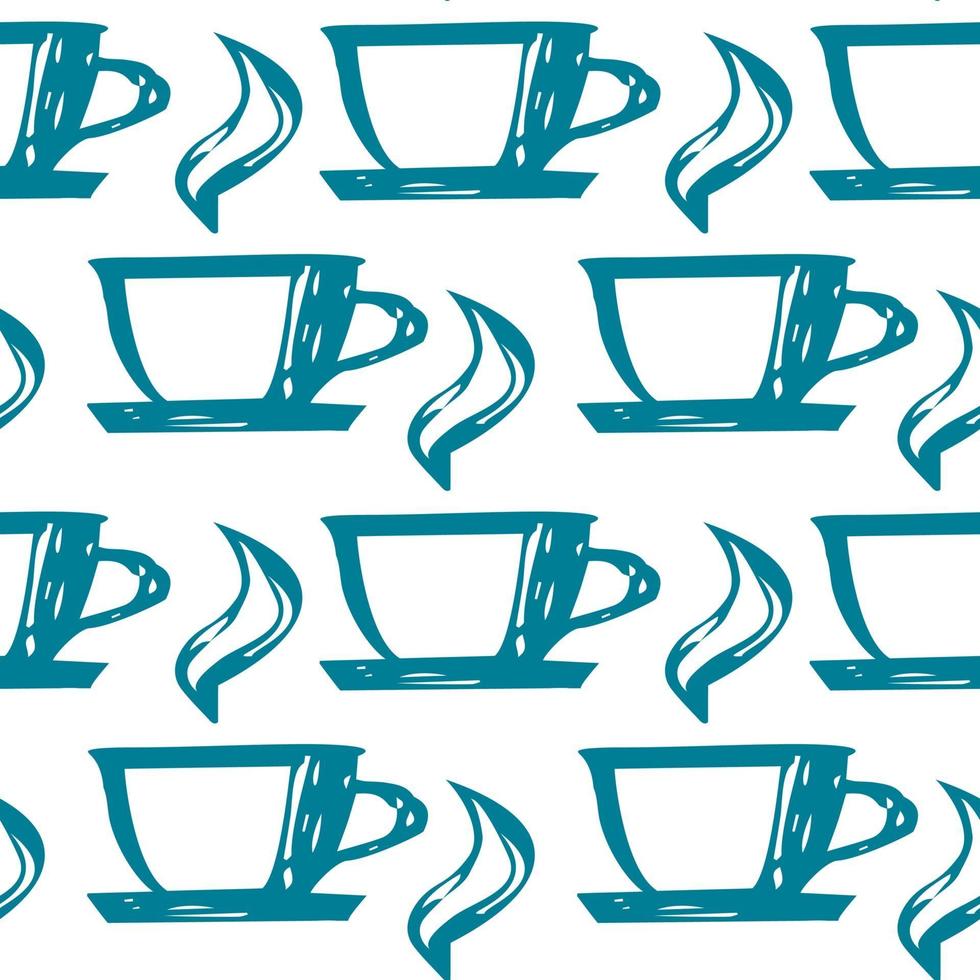 coffee cup seamless pattern drink tea vector