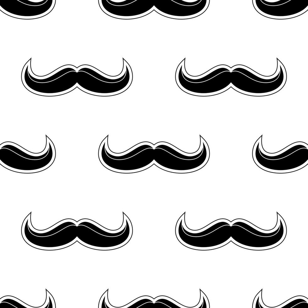mustache seamless black and white background vector