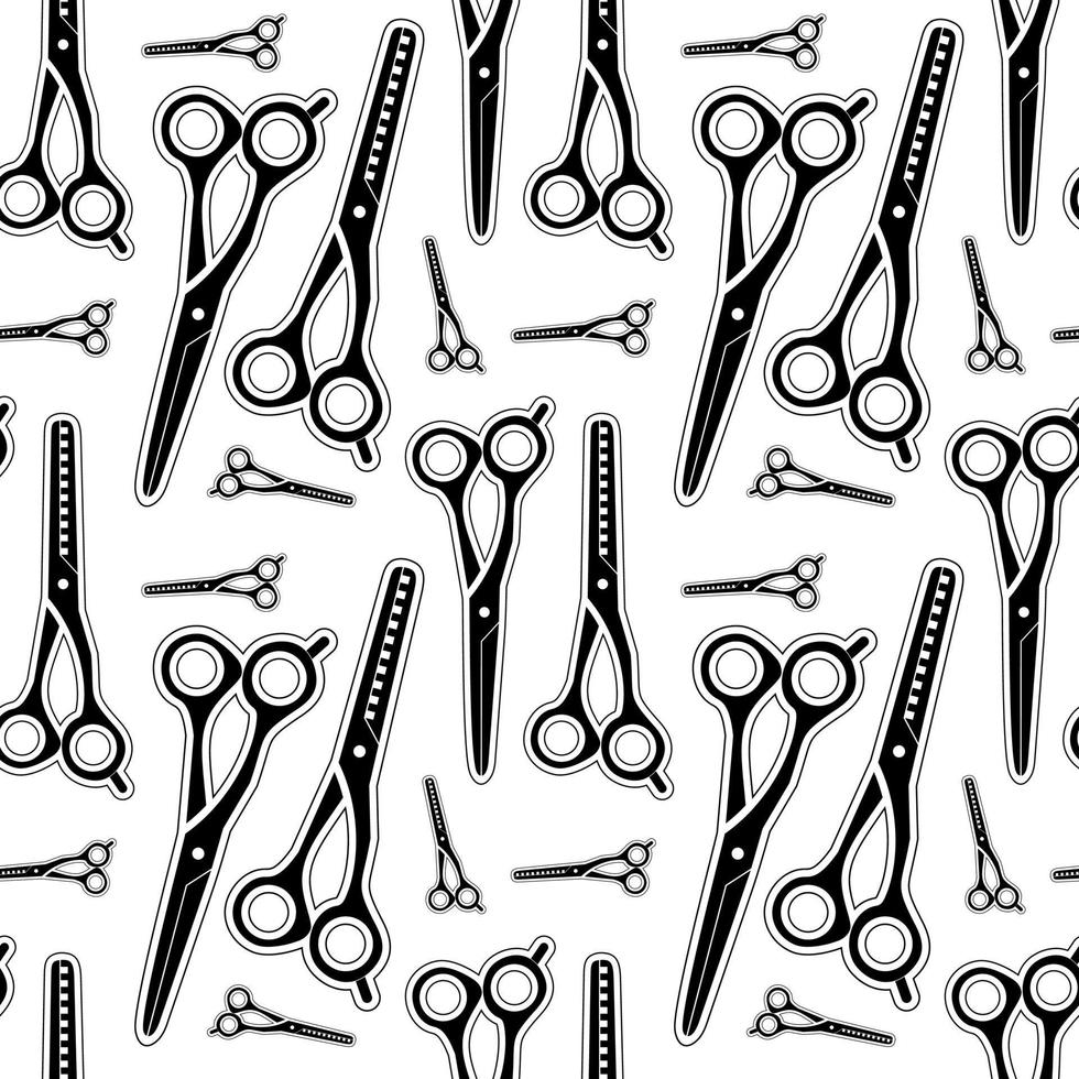 scissors barbershop seamless pattern vector