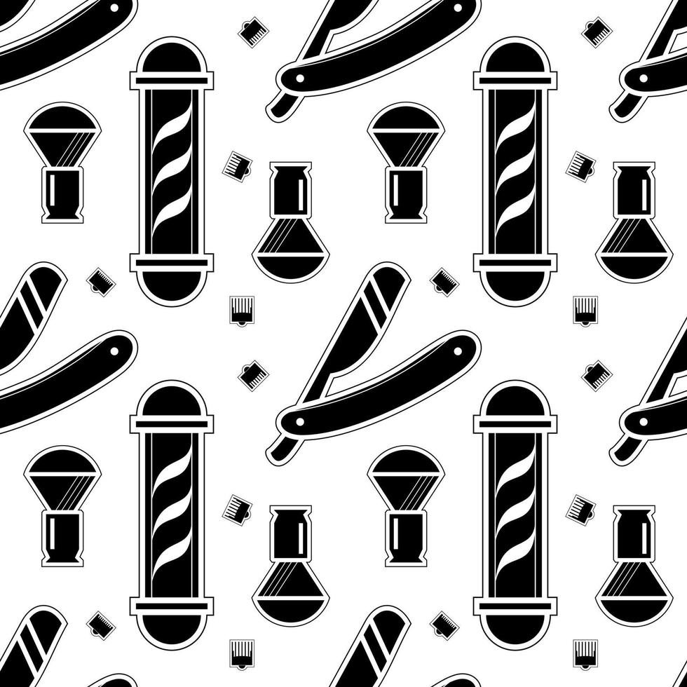 barber set seamless pattern vector