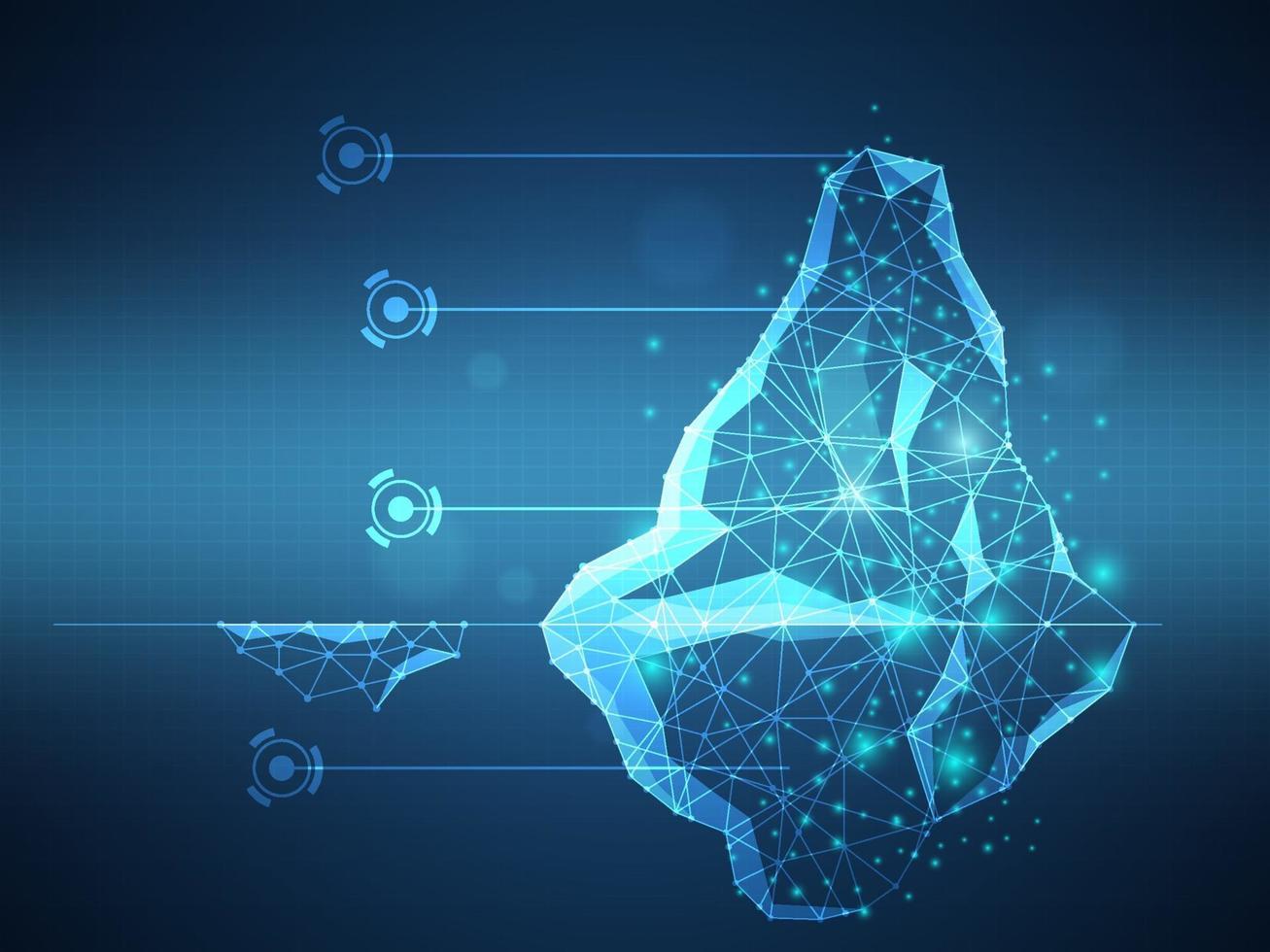 iceberg futuristic technology background vector