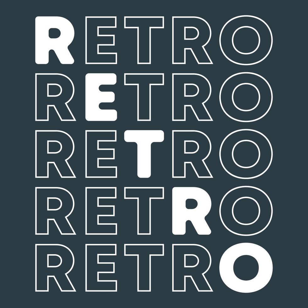 Tipografía mínima retro para camiseta, sello, estampado de camiseta, aplique. vector