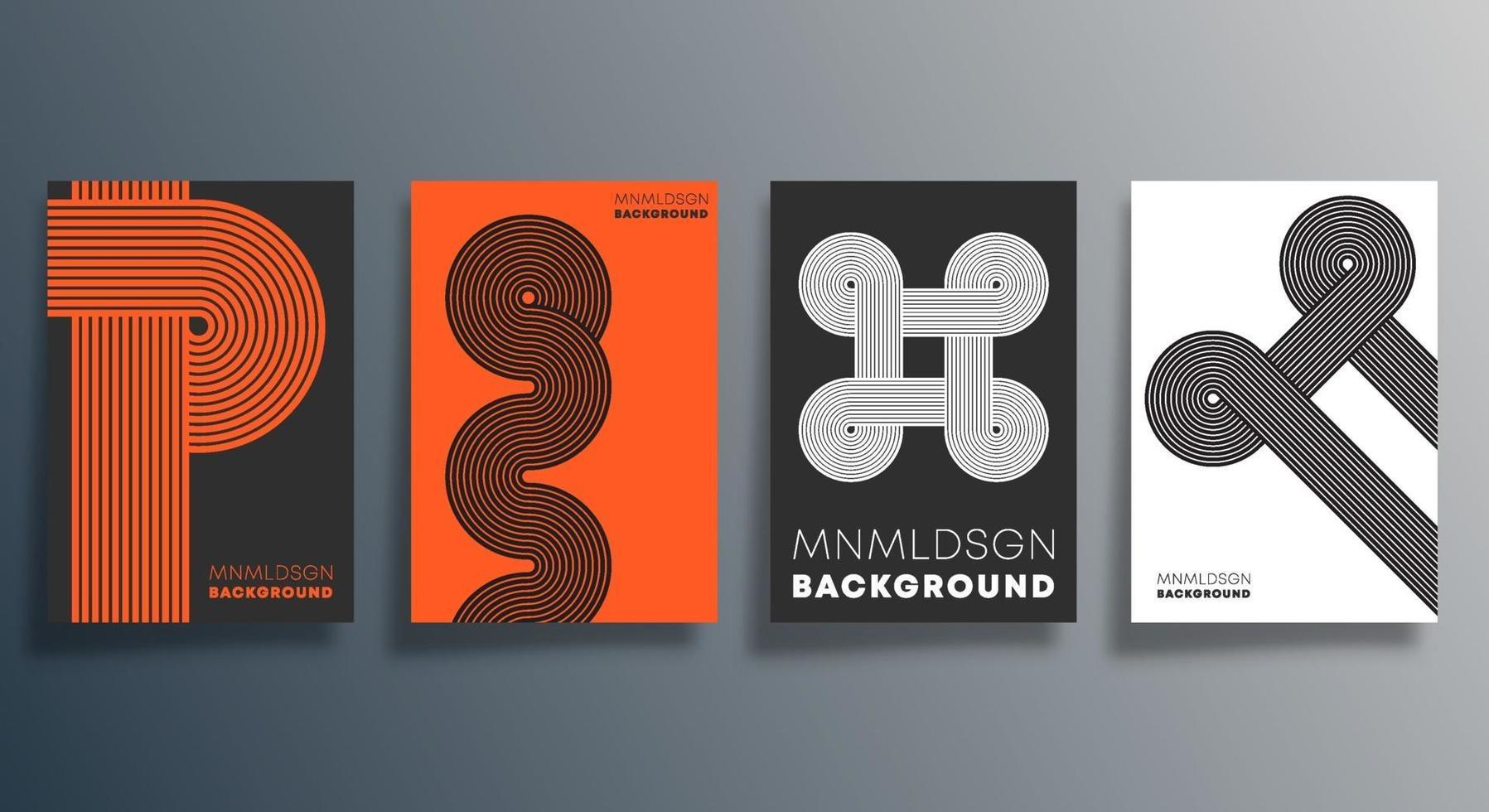 Lines minimal design for flyer, brochure cover, background. vector