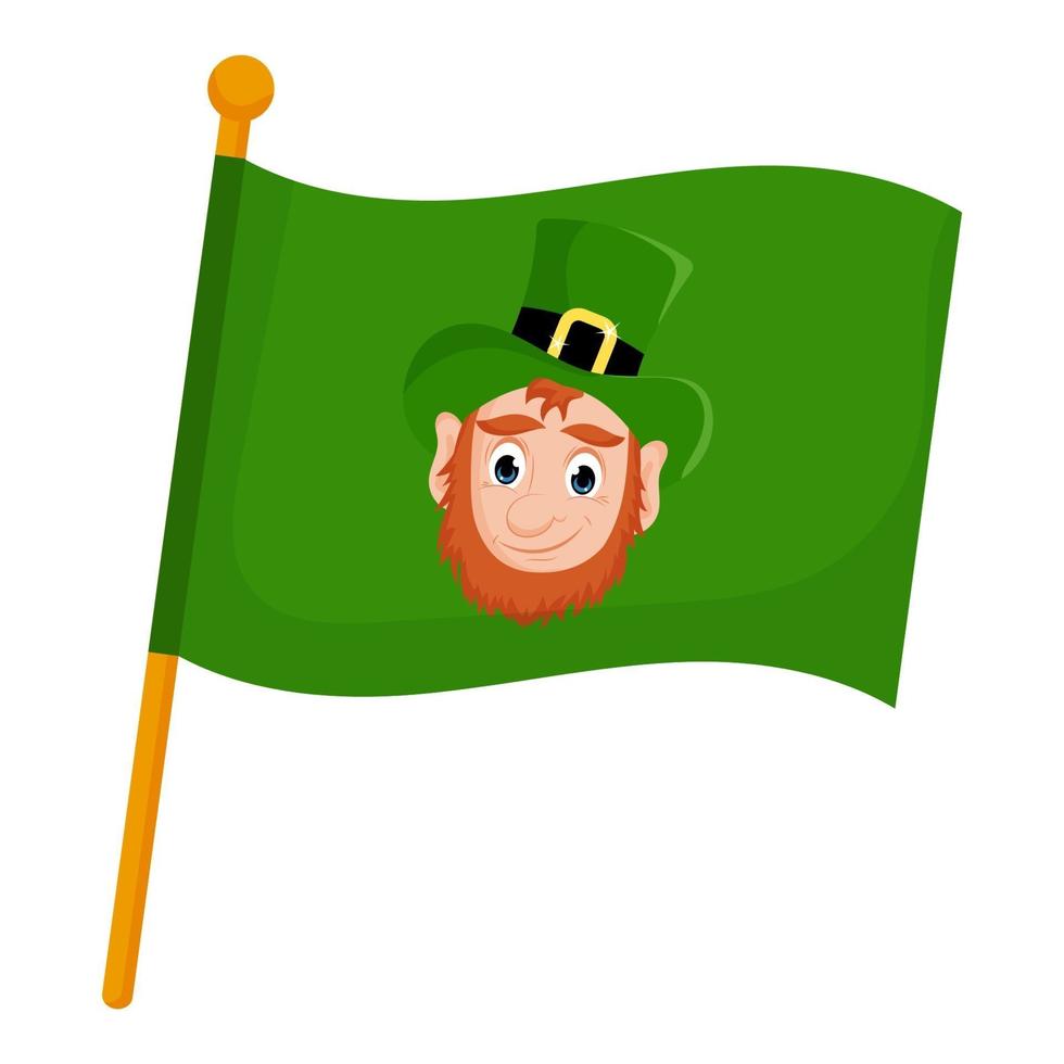 bandera decorada con elementos para el día de san patricio vector estilo de dibujos animados