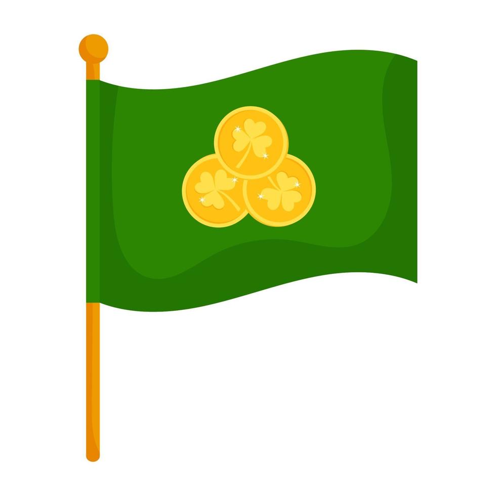 bandera decorada con elementos para el día de san patricio vector estilo de dibujos animados