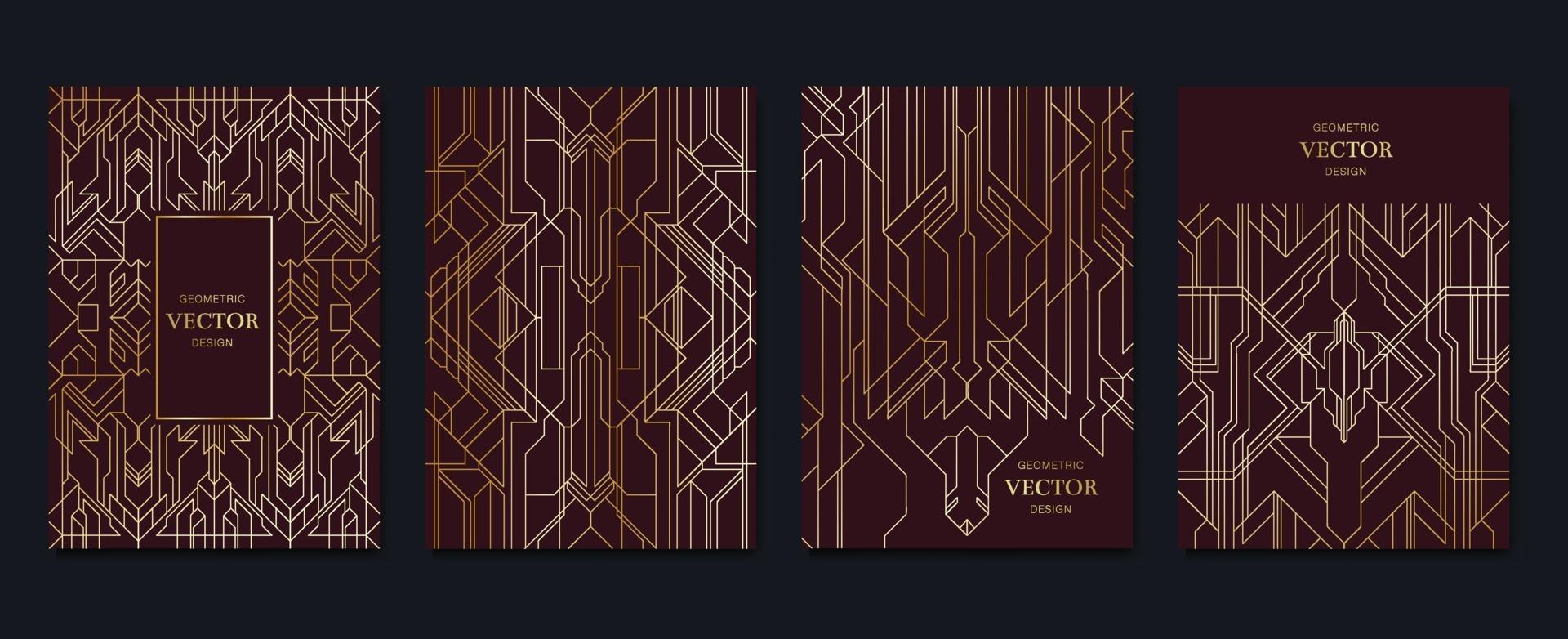 Diseño de tarjeta de invitación de lujo con vector de fondo de patrón art deco