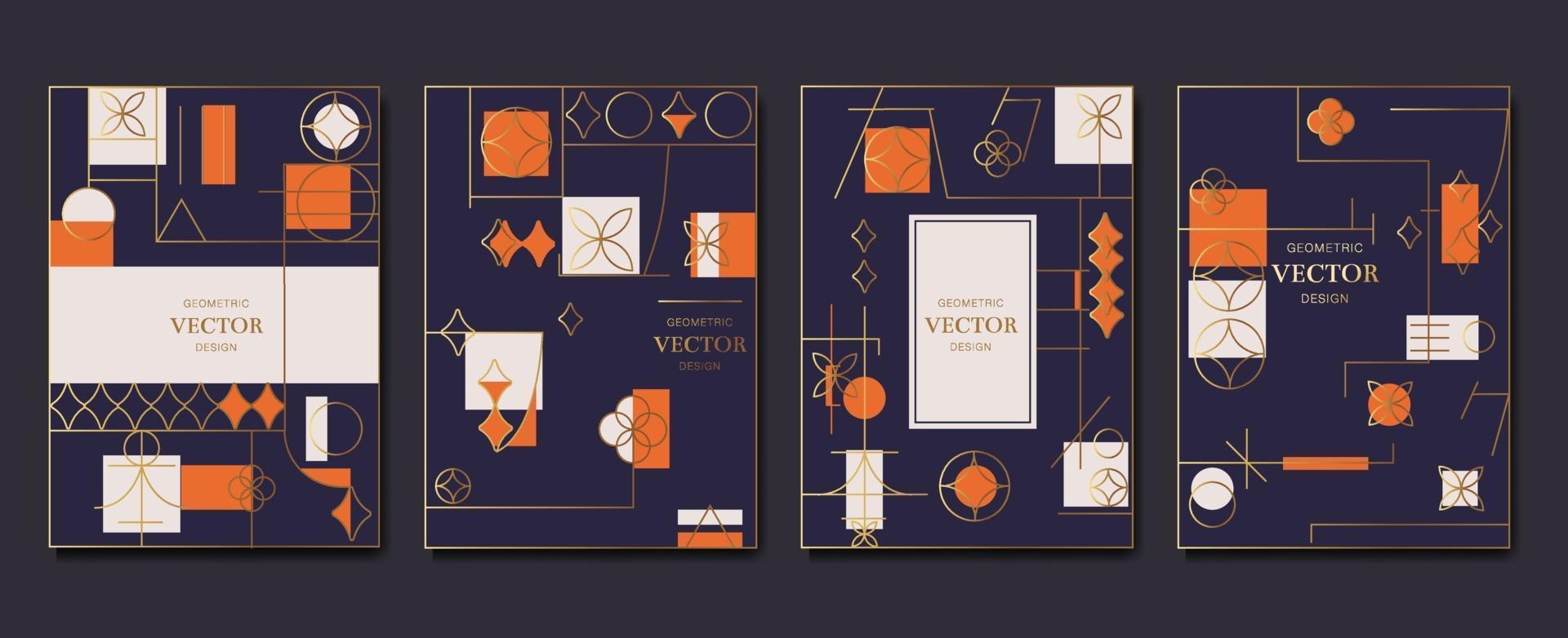 Diseño de tarjeta de invitación de lujo con vector de fondo de patrón art deco