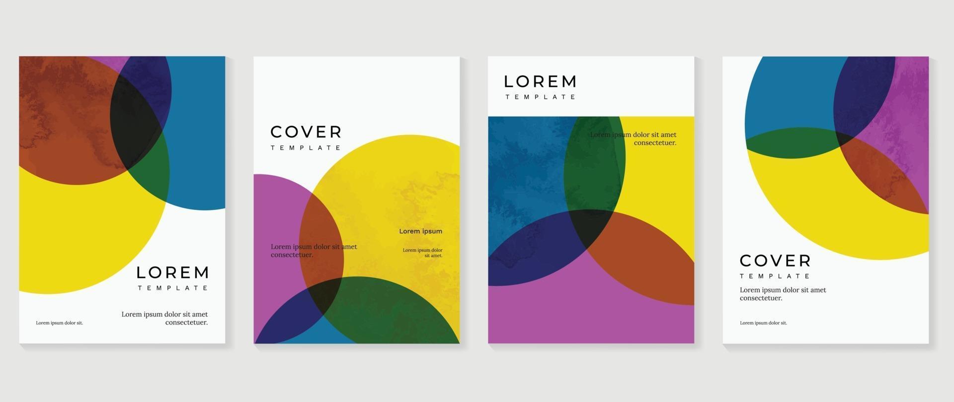 Modern cover vector template with watercolor and Geometric shape.