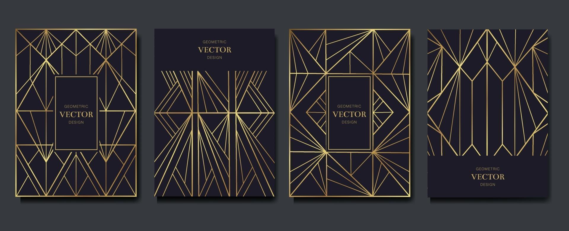 Diseño de tarjeta de invitación de lujo con vector de fondo de patrón art deco