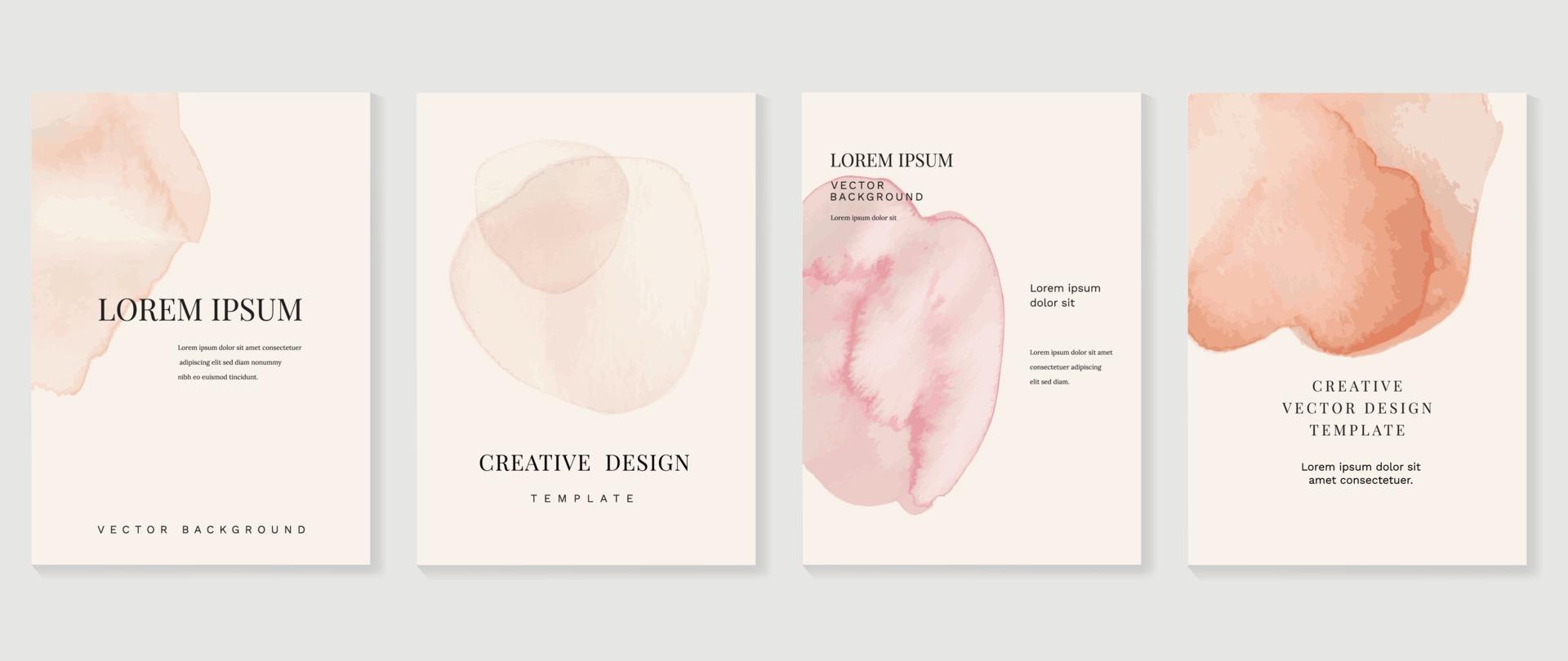 Modern cover vector template with watercolor and Geometric shape.
