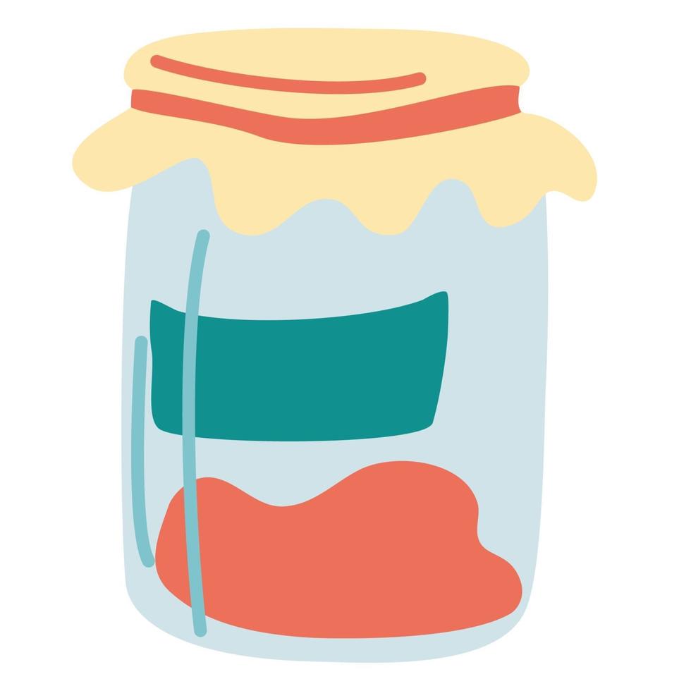 Jar of jam. Simple food icon. natural food homemade marmalade. vector