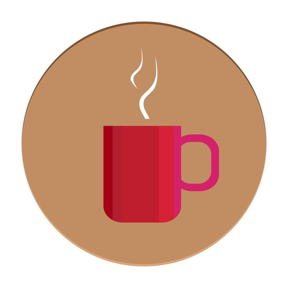 Coffee cup with smoke float up. Flat vector illustration