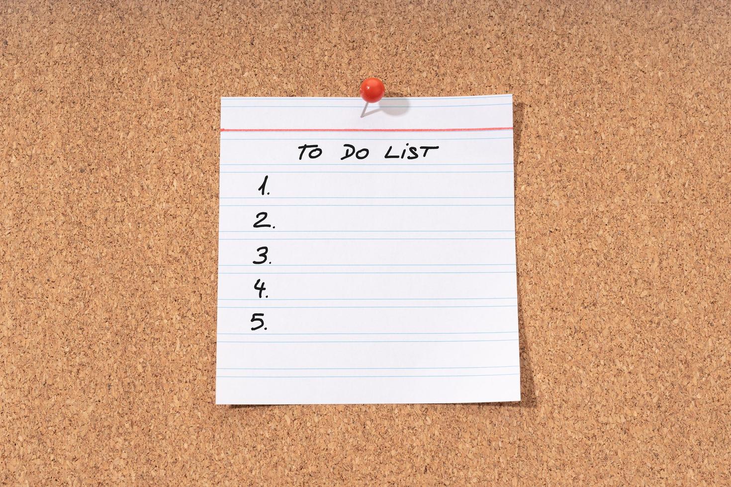 To do list note on a cork board Mock up photo