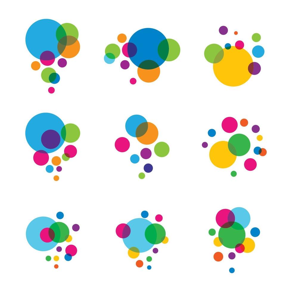 Bubble colorful logo images vector