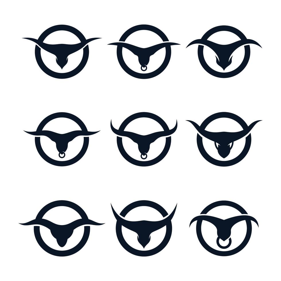 Bull head logo images vector