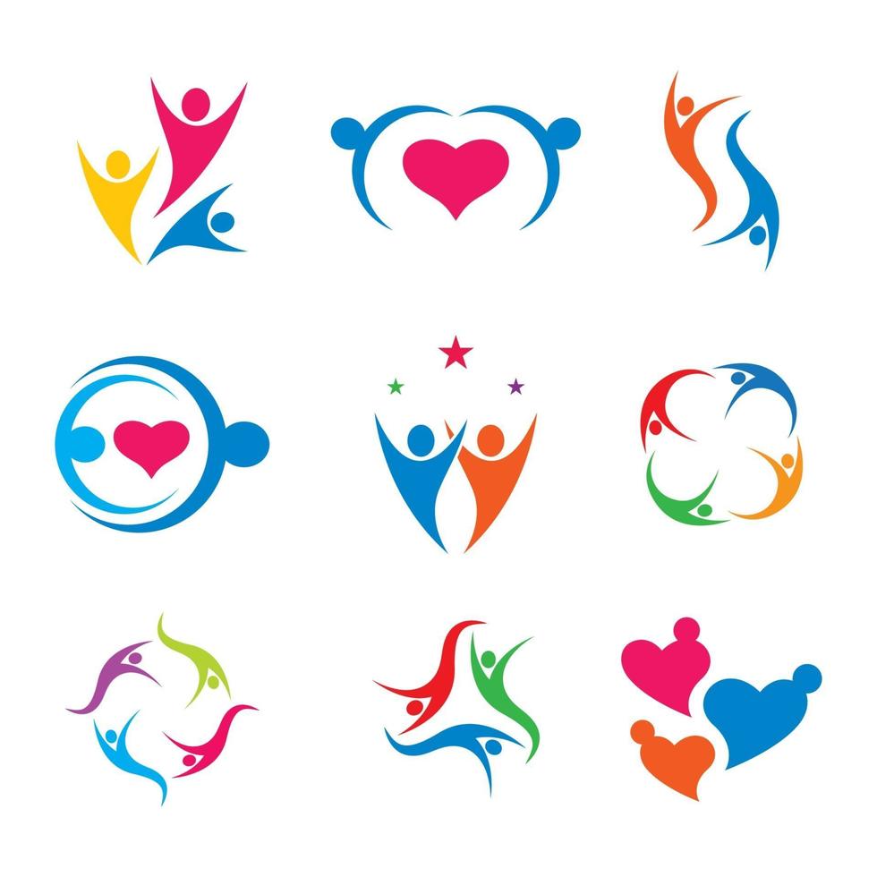 diseño de imágenes de logotipo de atención comunitaria vector