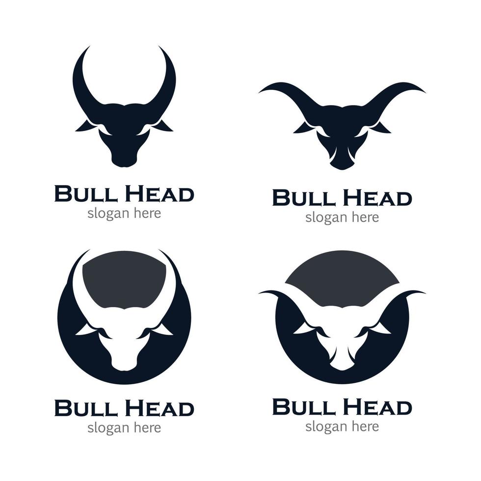 Bull head logo images vector