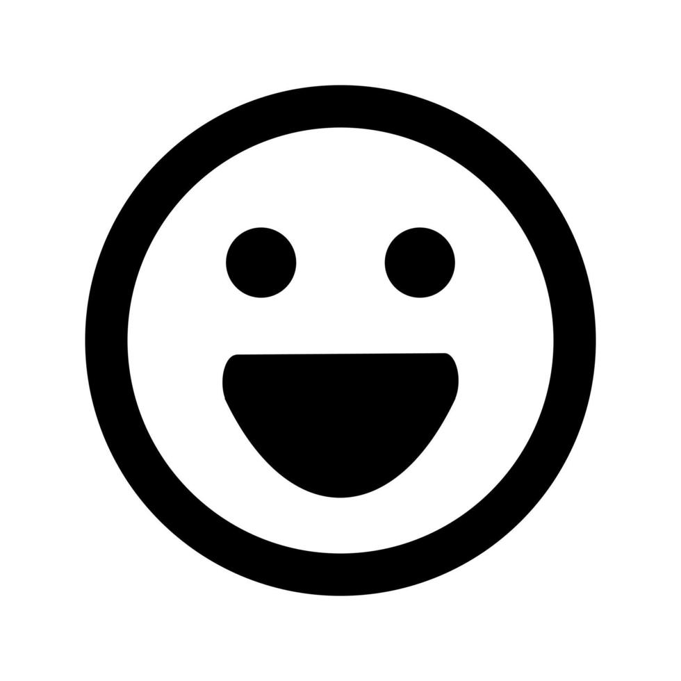 Cartoon smile face emoticon icon in flat style vector