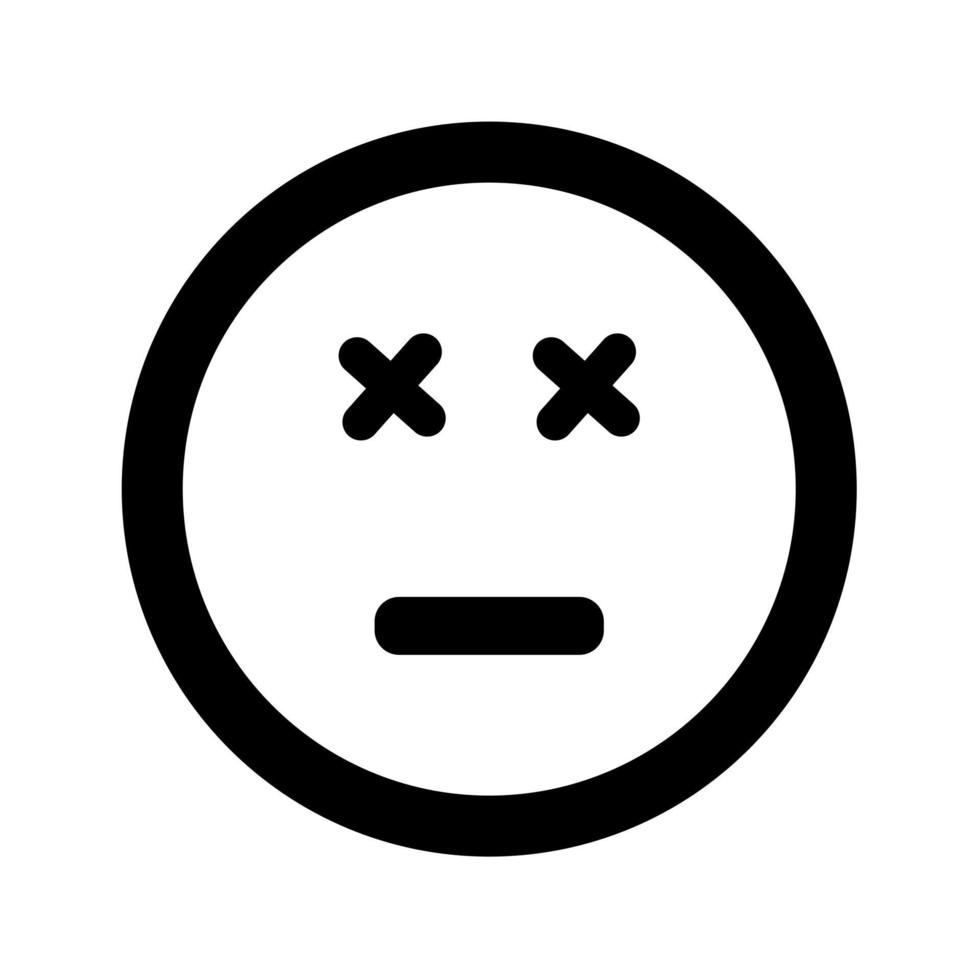 Cartoon sad smile face emoticon icon in flat style vector