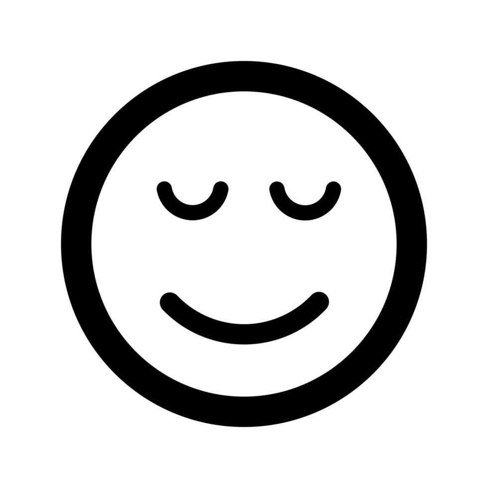 Cartoon smile face emoticon icon in flat style vector