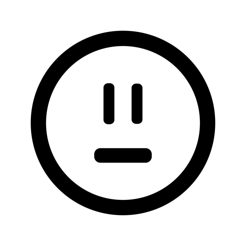 Cartoon sad smile face emoticon icon in flat style vector