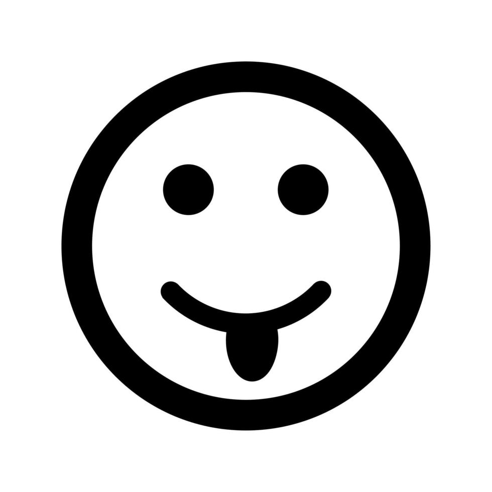 Cartoon happy smile face emoticon icon in flat style vector