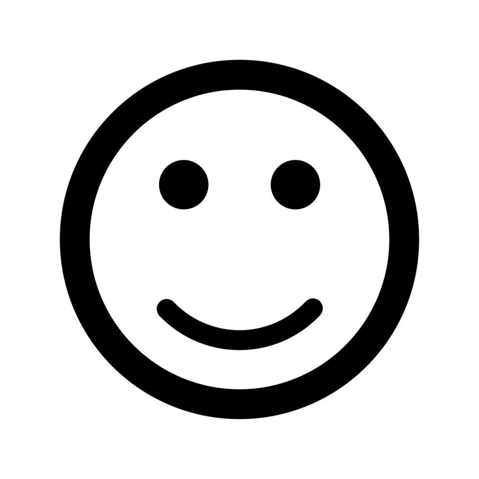 Cartoon happy smile face emoticon icon in flat style vector