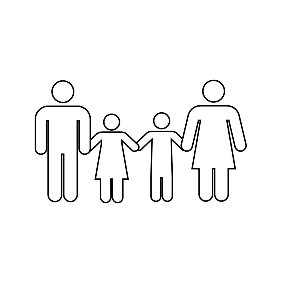 Family icon People in motion active lifestyle sign vector