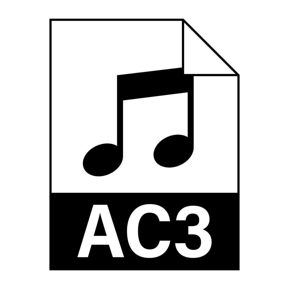 diseño plano moderno del icono de archivo ac3 para web vector