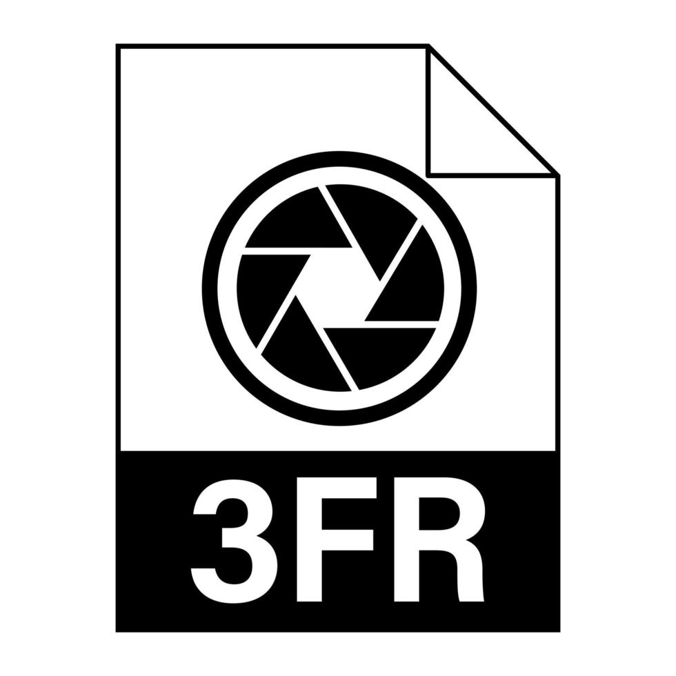 diseño plano moderno del icono de archivo 3fr para web vector