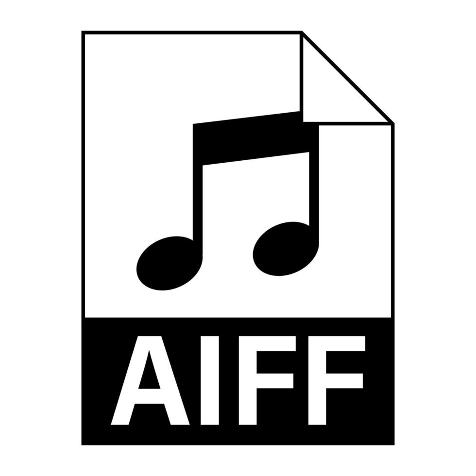 Modern flat design of AIFF file icon for web vector