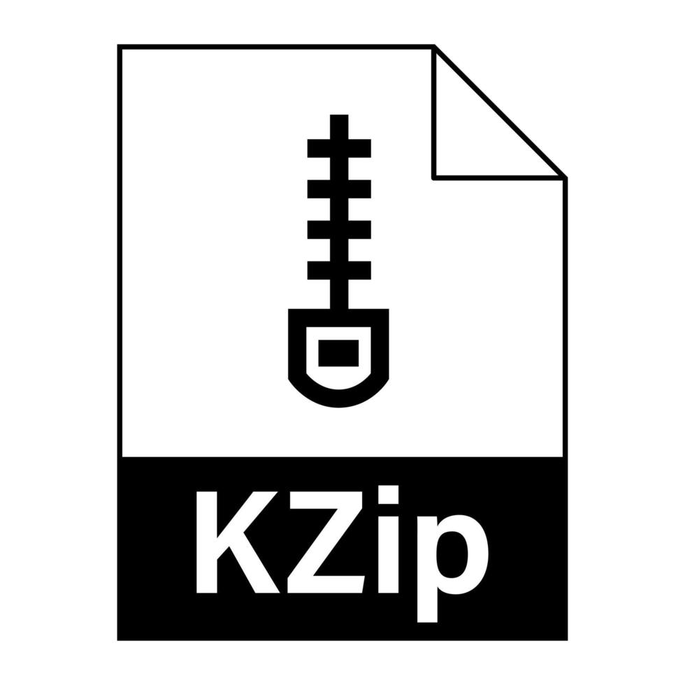 diseño plano moderno del icono de archivo de archivo kzip para web vector