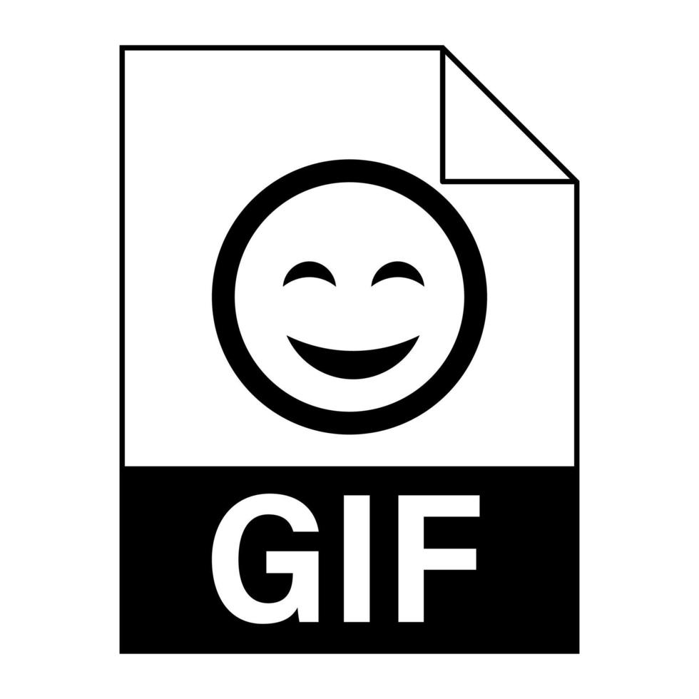 diseño plano moderno del icono de archivo gif para web vector