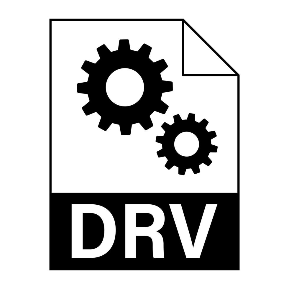 diseño plano moderno del icono de archivo drv para web vector