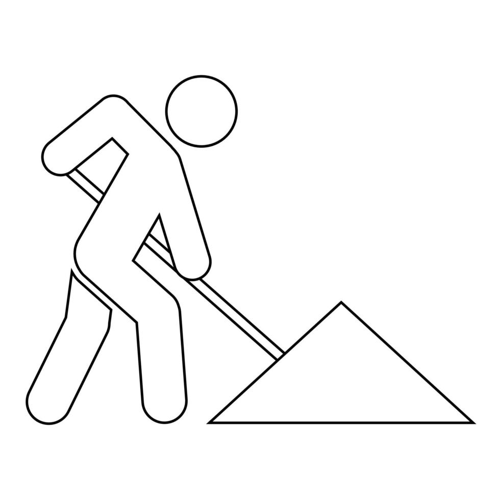 Man digging icon People in motion active lifestyle sign vector