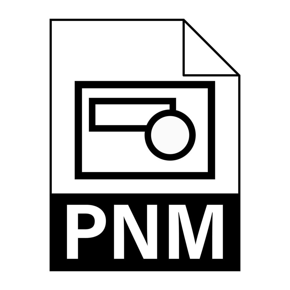 diseño plano moderno del icono de archivo pnm para web vector