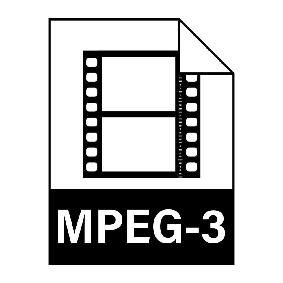 Modern flat design of MPEG-3 illustration file icon for web vector
