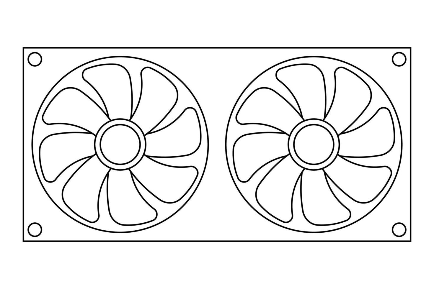 Simple illustration of fan or cooling system vector