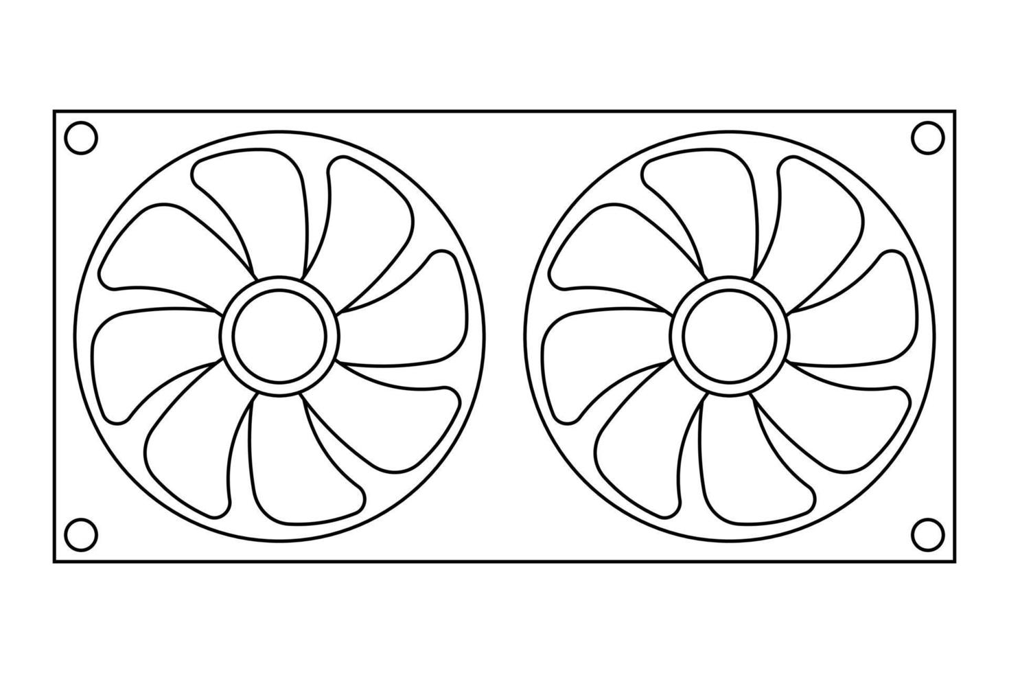 Ilustración simple de ventilador o sistema de enfriamiento. vector