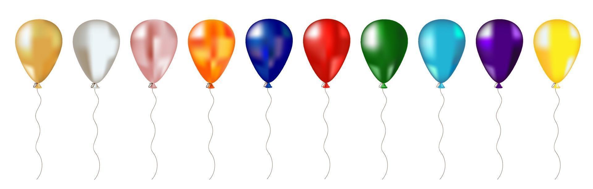 Set of multi-colored balloons. vector