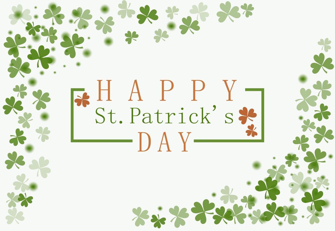 St. Patrick's Day greeting card with frame of clover leaves vector