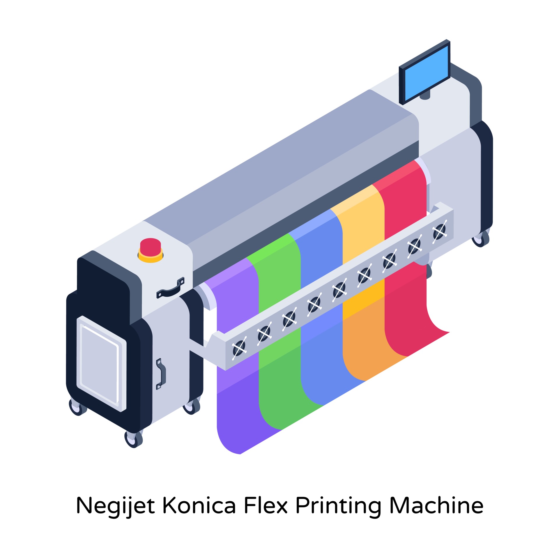 Negijet Konica Flex Printing Machine 3068152 Vector Art at Vecteezy