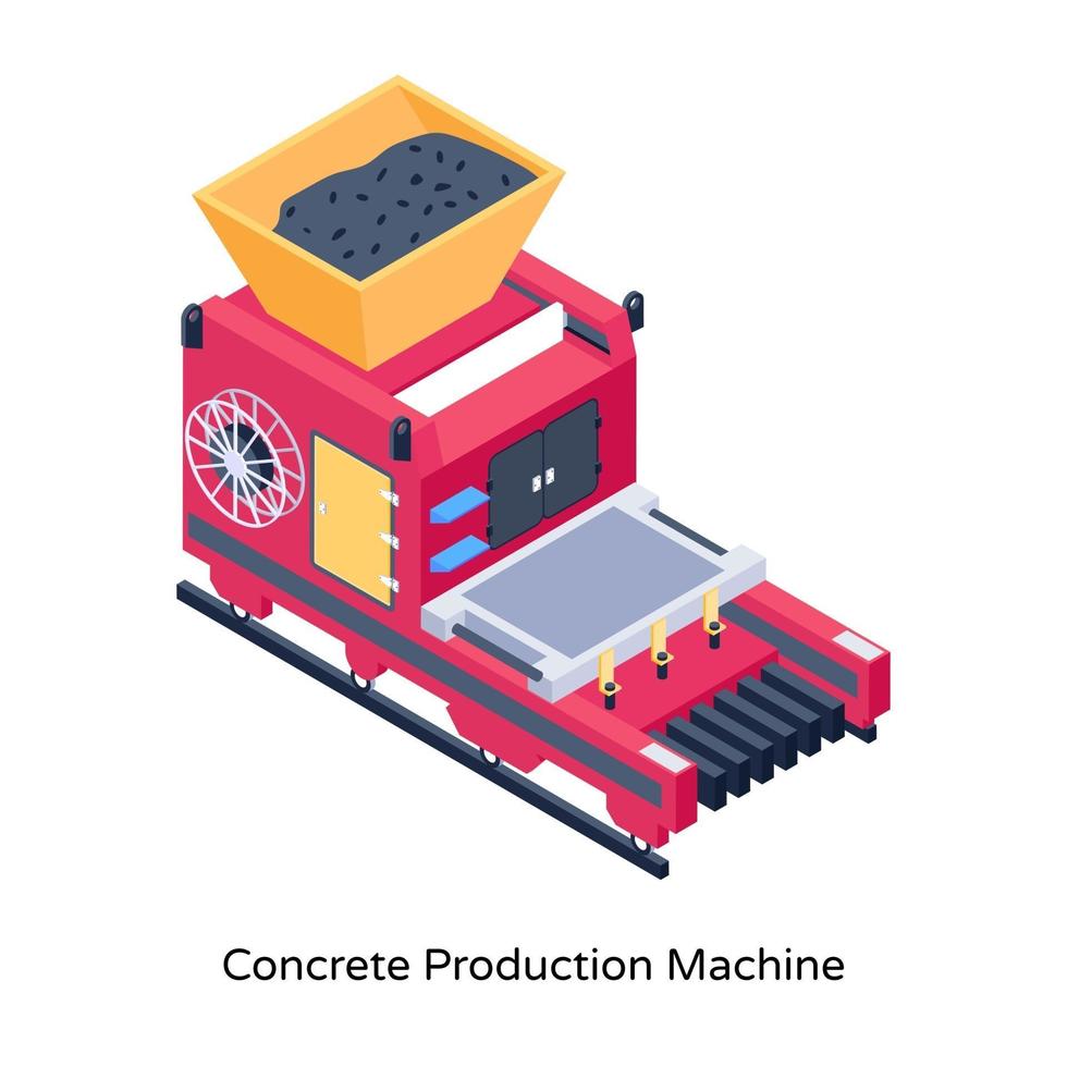 máquina de producción de hormigón vector