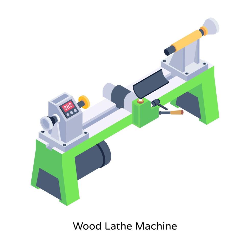 máquina de torno de madera vector